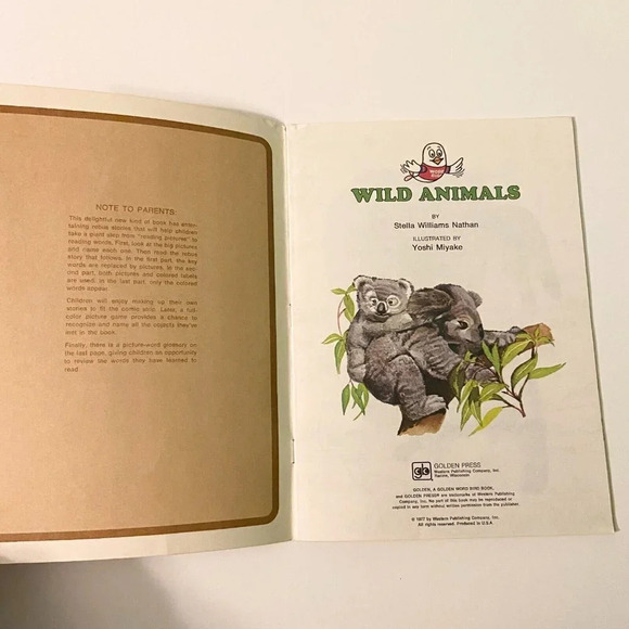 Vintage 1977 Wild Animals Golden Word Bird Book Paperback Golden Press - Picture 6 of 16